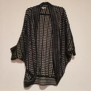 Women's Joan Vass Black Sweater Cardigan Shrug Size Large L